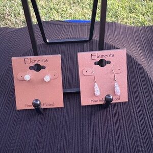 Element Fine Silver Plated gorgeous Earring Sets. 2 pair of gorgeous earring set